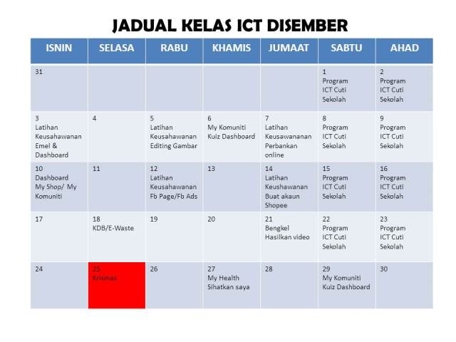 jadual disember